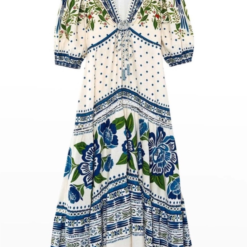 Farm Rio Blue Macaw Maxi Dress - Picture 2 of 6